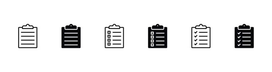 Wall Mural - clipboard icon set. checklist on the clipboard icon vector