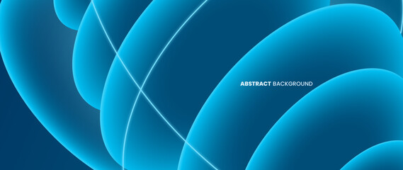 Poster - Blue abstract background with 3d abstract geometry objects. Vector template for digital lux business banner, contemporary formal invitation, luxury voucher	