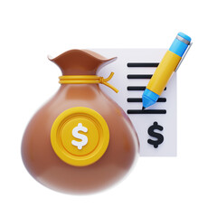 Poster - 3D VC Funding Money Bag Document