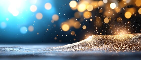 Wall Mural - Shimmering glitter twinkling lights and a dreamy ethereal bokeh effect create a magical glamorous background perfect for holiday events or luxury party invitations