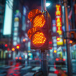 © Malik - light on the street traffic signal Astreet sign that has the word stop on itIlluminated road signal at night