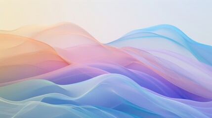 Poster - A gradient of shifting colors forming a wave-like pattern, symbolizing the fluid nature of diversity and the ongoing movement towards inclusion, minimalist style
