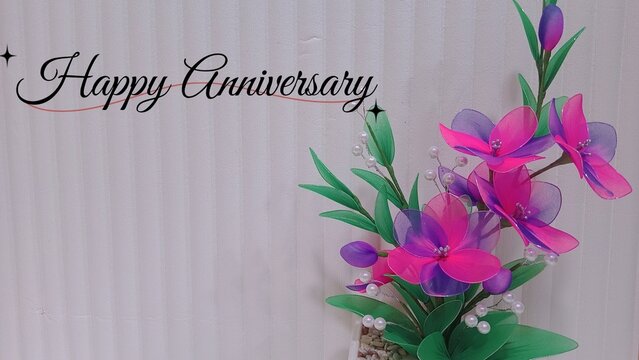 bouquet of flowers. Happy Birthday typography text and floral decoration on chalkboard background. Beautiful Flower Bouquet Birthday Card.