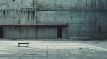 Poster - A hauntingly empty urban square, Capturing the essence of isolation and societal disconnection, photography style