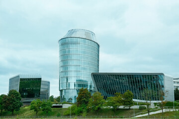 Wall Mural - Modern office buildings with glass facade in city
