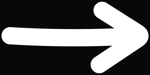 Poster - Hand-drawn brush arrow isolated. White arrow icon. Curved arrow vector illustrator. 