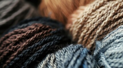 Poster - A network of intertwined threads in different shades forming a resilient fabric, Metaphorizing the interconnectedness and strength of diverse viewpoints, photography style
