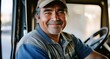 © MheeP - Hispanic man with a truck in a bustling city street.