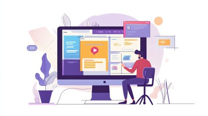 Poster - Website designer Creative planning application development draft sketch drawing template layout framework design studio . User experience design https www. Web page design concept