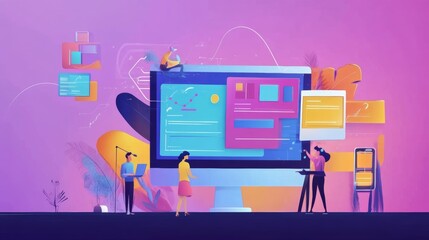 Poster - Website designer Creative planning application development draft sketch drawing template layout framework design studio . User experience design https www. Web page design concept