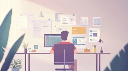 Fototapete - Website designer Creative planning application development draft sketch drawing template layout framework design studio . User experience design https www. Web page design concept