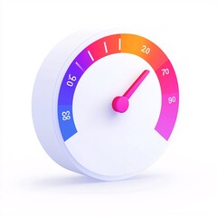 Wall Mural - 2408_071.A simple vector icon illustration depicting of credit score report forming  car speedometer, representing  financial health, at center for a website isolated white background