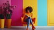 © Juan - Stylish woman in a colorful modern interior