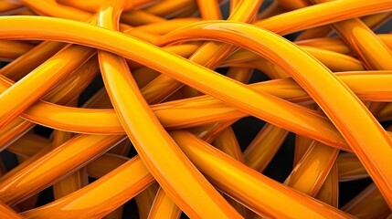 Poster - A vibrant abstract illustration of intertwined orange lines creating a dynamic and energetic visual effect.