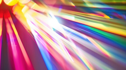 Poster - A spectrum of light beams converging into a single beam of white light, Signifying the unity and clarity achieved through diverse viewpoints, photography style
