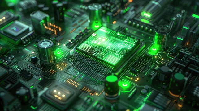 Modern technology, innovation and electronic computer circuit background 