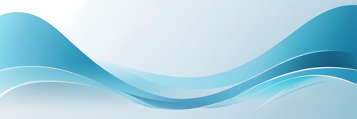 Poster - Serene Blue Wave Gradient - Minimalist Abstract Design