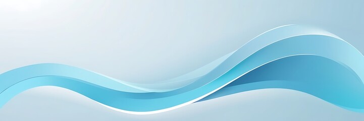 Poster - Serene Blue Wave Gradient - Minimalist Abstract Design