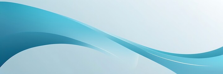 Poster - Serene Blue Wave Gradient - Minimalist Abstract Design