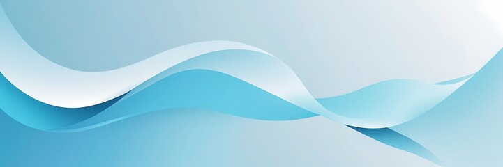 Poster - Serene Blue Wave Gradient - Minimalist Abstract Design