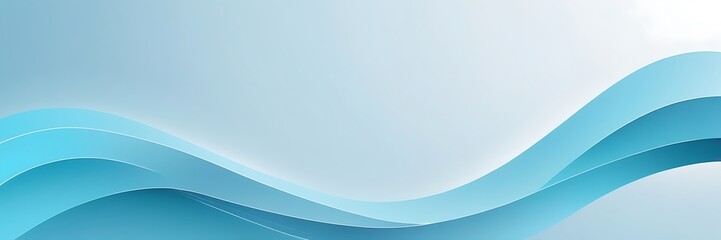 Poster - Serene Blue Wave Gradient - Minimalist Abstract Design