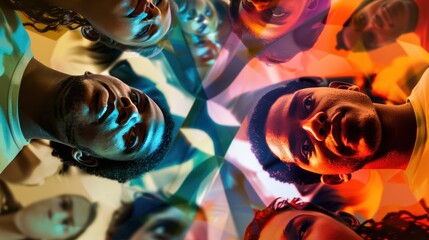 Poster - A spectrum of voices in diverse languages converging into a unified message, Reflecting the strength and unity found in linguistic and cultural diversity, photography style