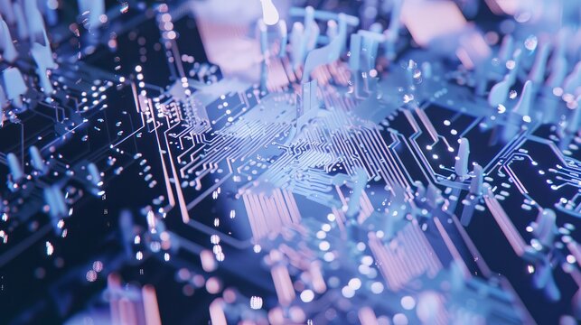 Modern technology, innovation and electronic computer circuit background 
