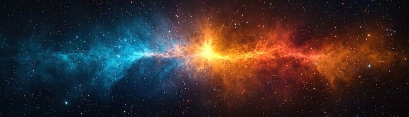 Poster - Explore the magnificent nebula surrounded by glowing stars in the deep cosmos