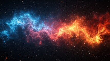 Poster - Explore the vivid starry sky and swirling cosmic nebula glowing with mystical colors