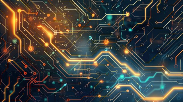 Modern technology, innovation and electronic computer circuit background 