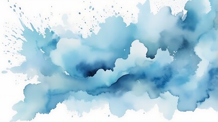 Poster - Abstract digital art with dark blue and black ink splatters on a textured background