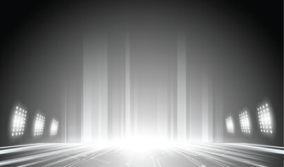 Leinwandbilder - Abstract technology white gray background Hi-tech communication concept, technology, digital business, innovation, science fiction scene vector illustration with copy-space.
