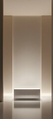 Wall Mural - 6. A modern podium with a clean acrylic surface, under soft lighting, leaving plenty of room for a product.