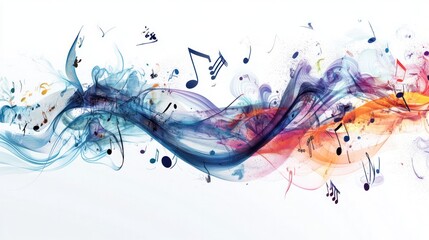 Poster - An imaginative design showcasing swirling lines and curves that represent the flow of music, intermingled with abstract representations of musical notes