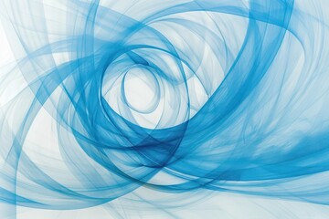 Poster - Abstract Blue Lines Swirling on White Background