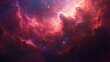 © puritut - Fascinating red nebula galaxy Complete with red clouds and pink, purple, and white stars.