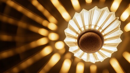 Poster - A badminton shuttlecock with focus on the cork base, indoor setting with fluorescent lighting, Futuristic style
