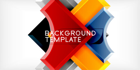 Poster - Geometric design abstract background - circles and triangles