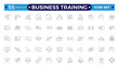 © artshuvo - Business training line icons collection. Workshop, lecture, education icons. UI icon set. Interpersonal skills, confidence, problem solving, communication outline icon.Editable stroke outline icon.