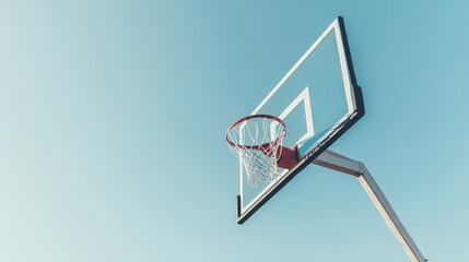 Poster - A basketball hoop's backboard, outdoor setting with backboard texture, Urban style