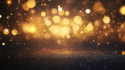 Wall Mural - festive new year background with blurred golden lights creating a warm and magical glow, perfect for