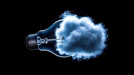 a lightbulb with a cloud inside, symbolizing a bright idea or innovation.