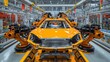 © Artajar - A yellow car being assembled on an automated automotive production line