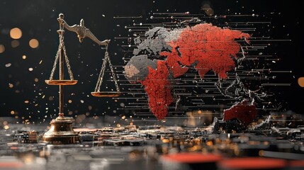 Poster - Global cooperation symbols peace icons and standards for a united world digital artwork virtual environment symbolism