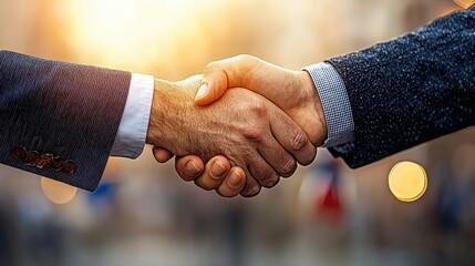 Aufkleber - Global diplomacy event international arena symbolic handshake professional environment collaborative viewpoint unity concept