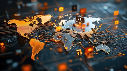 Poster - Connecting the world digital lines mapping global standards virtual landscape data visualization global perspective