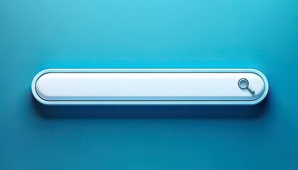 Poster - Search engine with search bar concept. A minimalist search bar against a blue background, emphasizing digital navigation and online exploration.