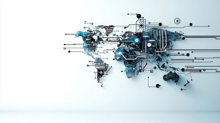 Aufkleber - Global icons networking for international standards digital world infographic modern environment international perspective