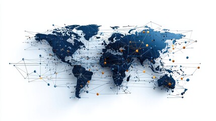 Aufkleber - Global connectivity initiative world map graphic visualization digital environment intergovernmental standards concept