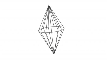 Aufkleber - Animated wireframe rhombus icon in y2k style with glitch effect. Alpha channel